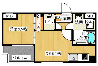 【間取り図】広々１ＤＫ！